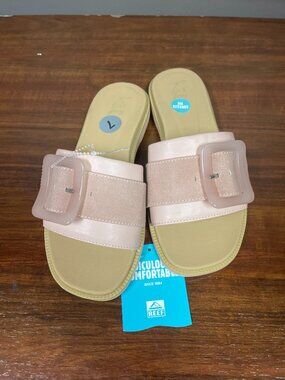 Reef Cushion Comfort Lana Buckle Slide Cameo Rose Womens Size 7